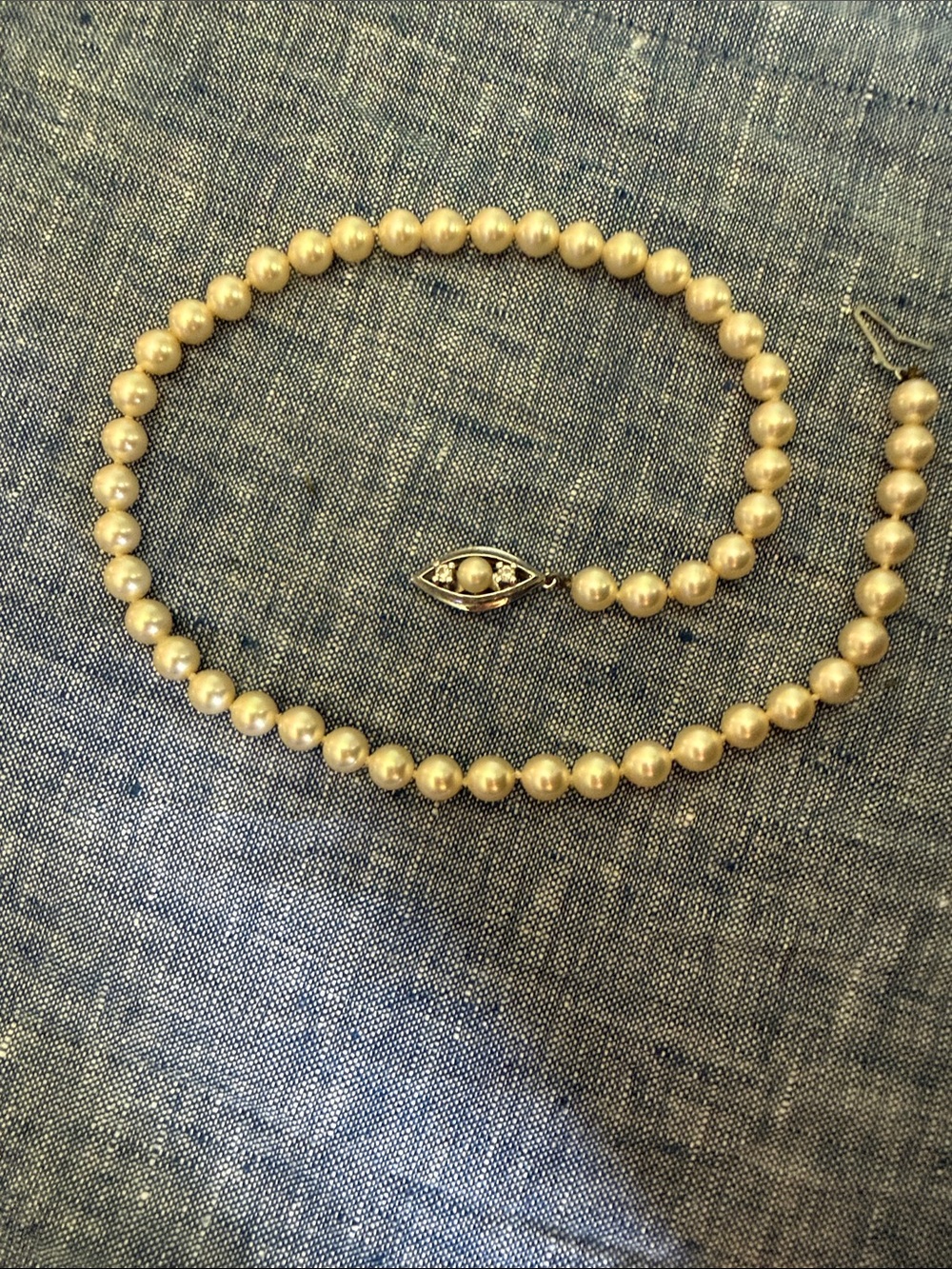 Vintage Fuji Pearl 5mm Japanese Akoya Saltwater Pearl Necklace Choker 15"